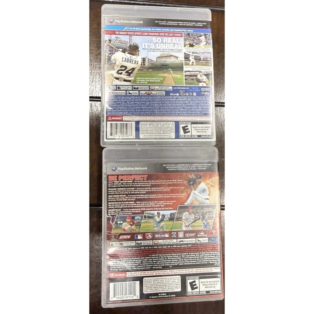 PlayStation 3 PS3 Baseball Game Lot MLB 13 The Show + Major League Baseball 2k12